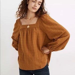 Madewell Gold Square Neck Top size XS NWOT